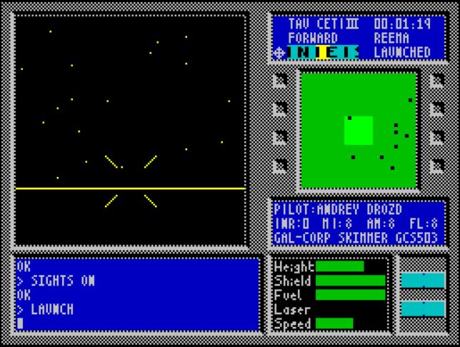 Tau Ceti - ZX Spectrum game screenshot (1985) by CRL Group